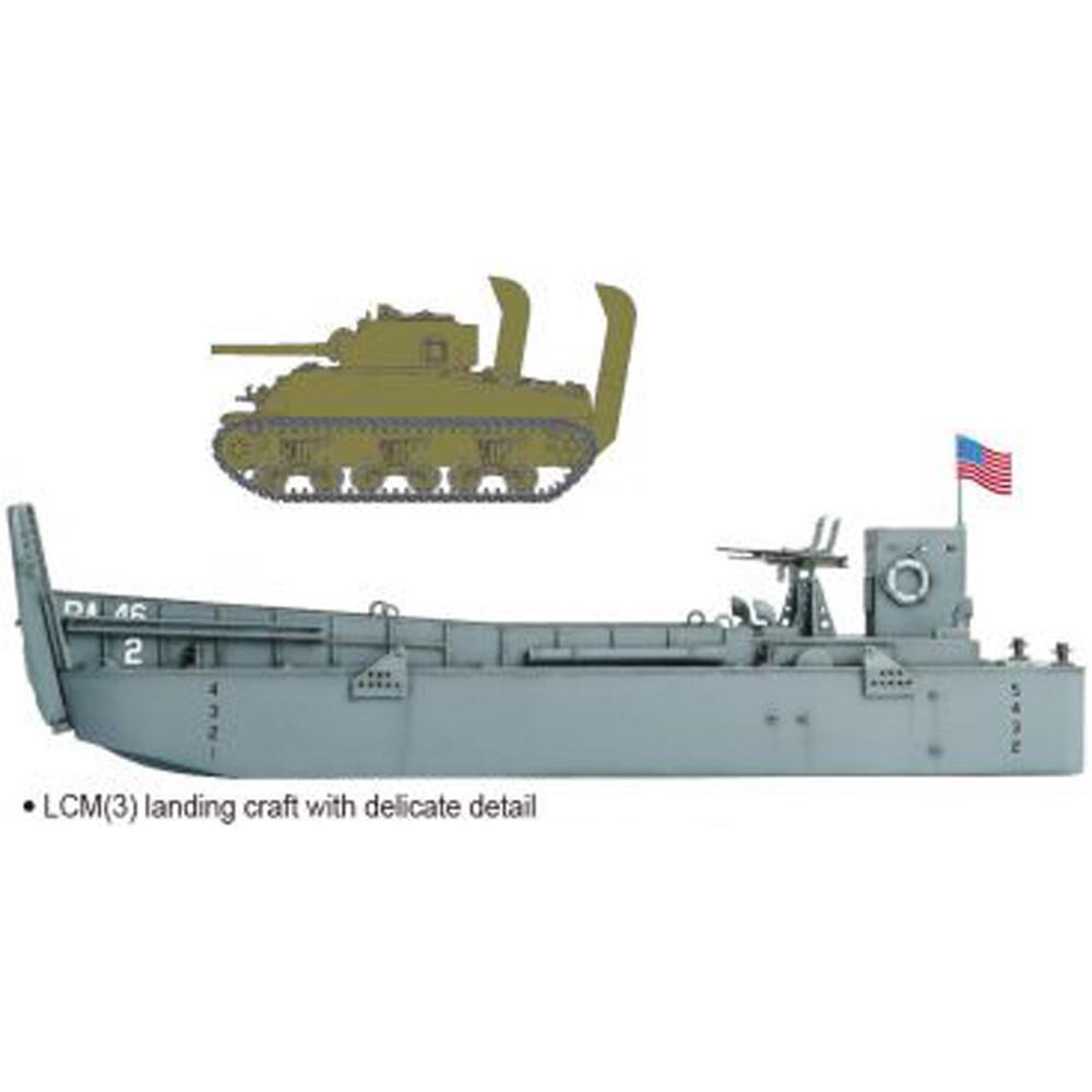 Dragon LCM (3) Landing Craft and M4A1 Sherman with Deep Wading