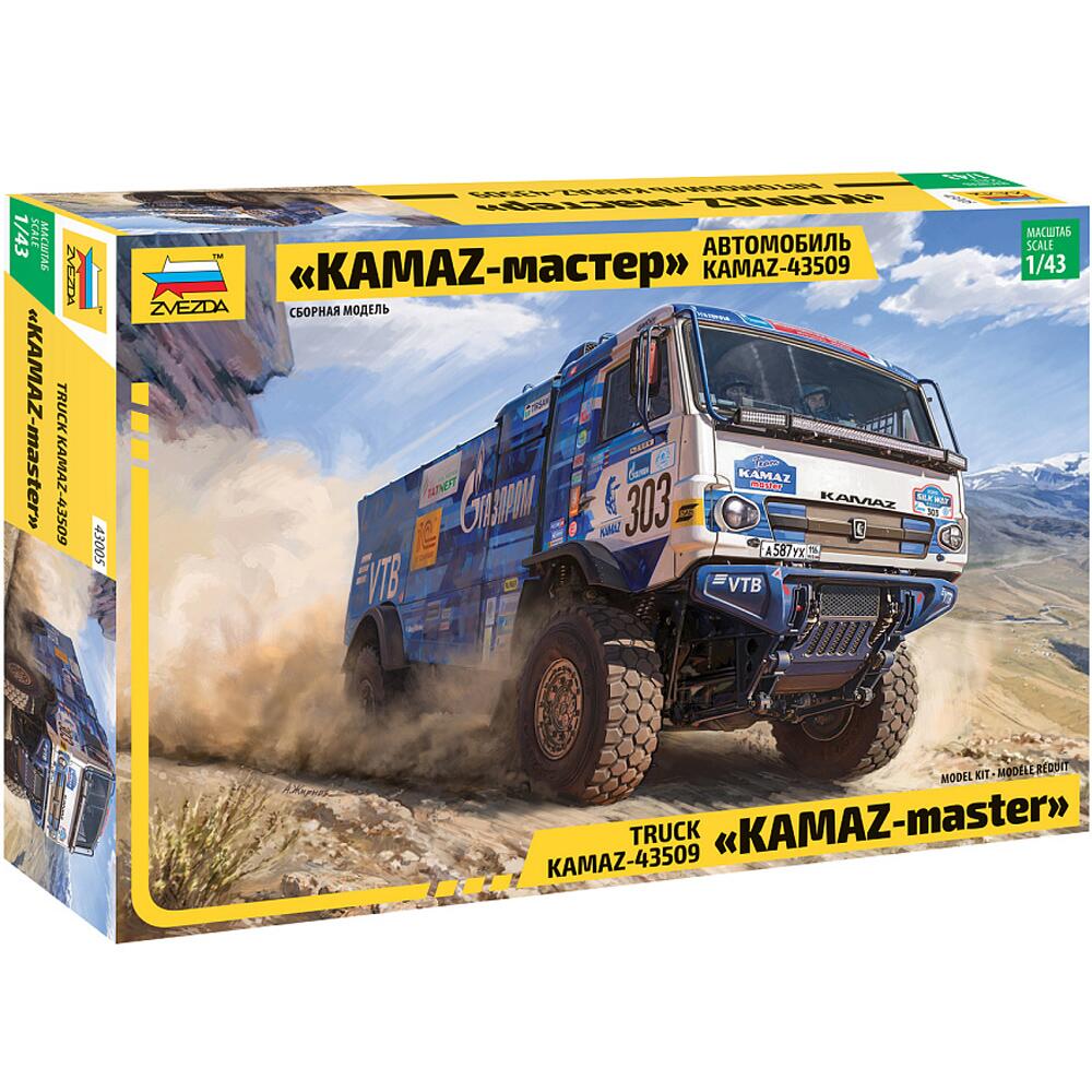 Zvezda KAMAZ-43509 Master Rally Truck Model Kit Scale 1:43 43005