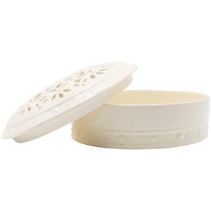 View 2 Royal Creamware Occasions Pierced Trinket Box OC42