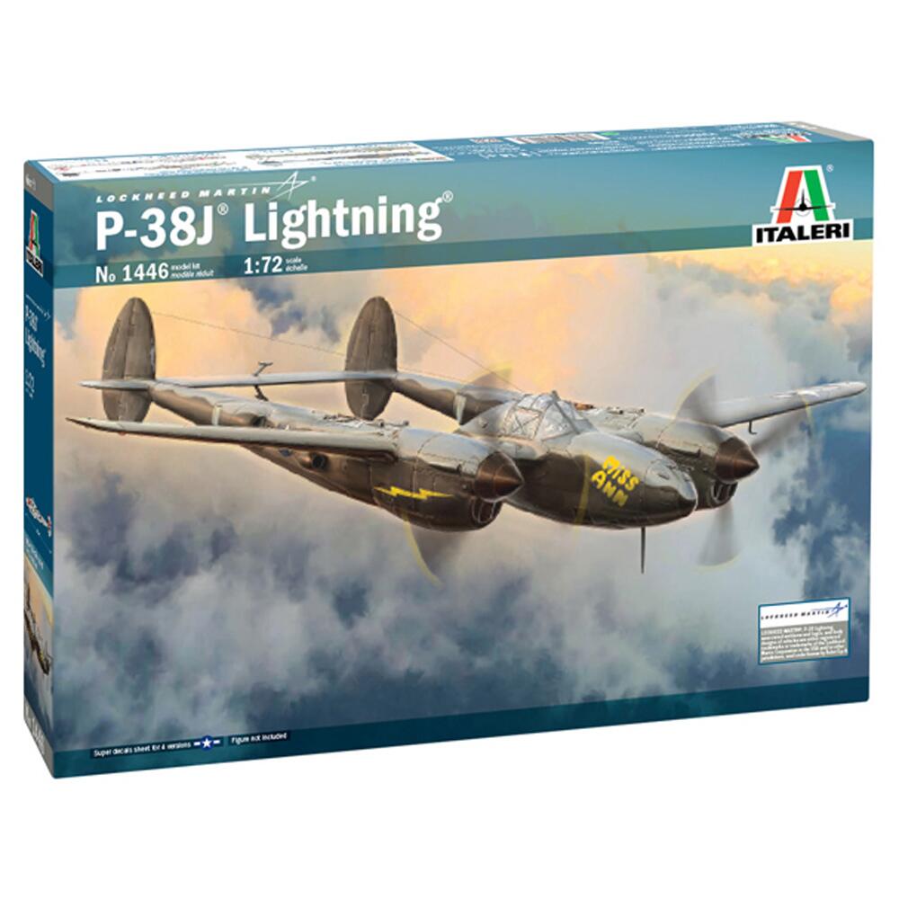 Italeri Lockheed Martin P-38J Lightning Aircraft Model Kit Scale 1:72 1446
