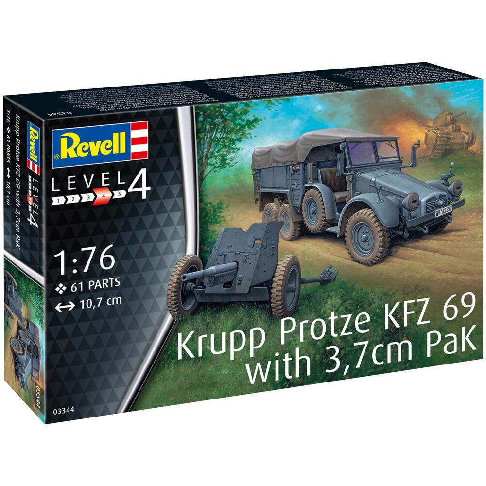 Revell Krupp Protze KFZ 69 3.7cm PaK Military Model Kit Scale 1:76 03344