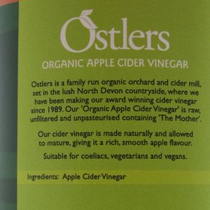 View 2 OSTLERS Organic Apple Cider Vinegar with "The Mother" 1 Litre 793591688442