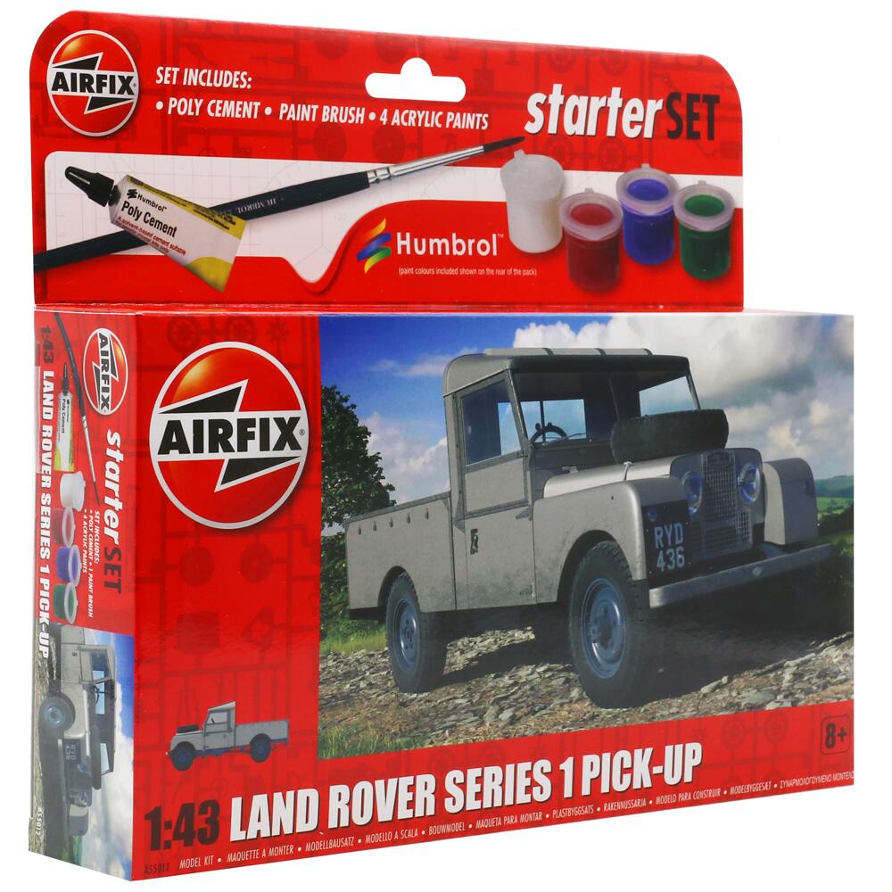 Airfix Land Rover Series 1 Pick-Up Starter Set Model Kit Scale 1/43 A55012