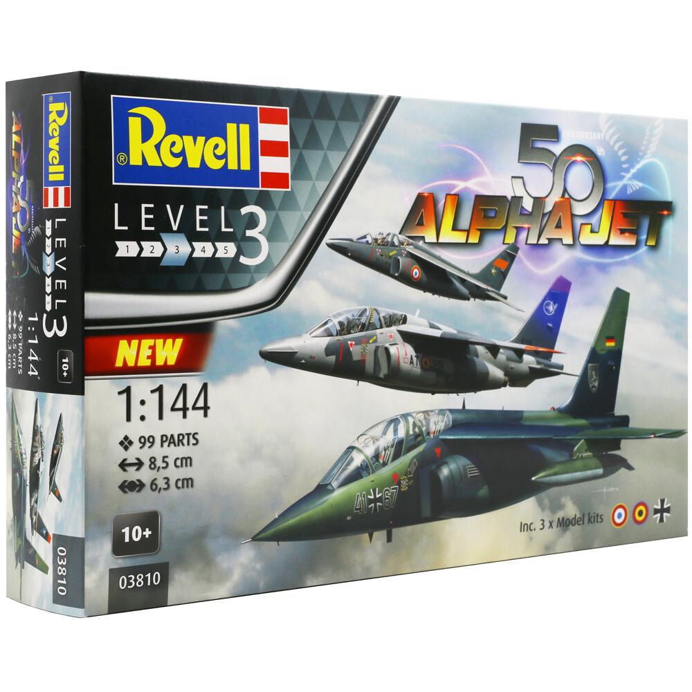 Revell Alpha Jet Aircraft Set of 3 Model Kits 50th Anniversary Scale 1/144 03810