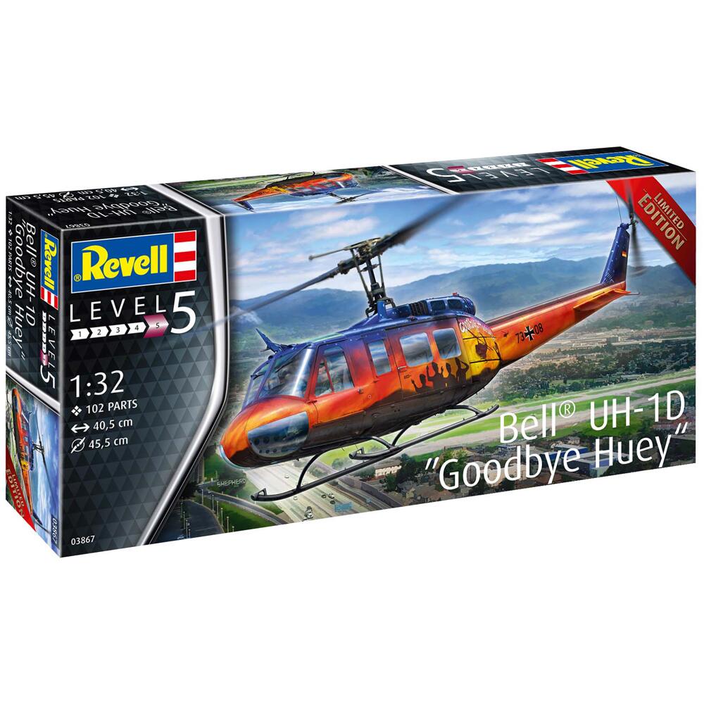 Revell Bell UH-1D Goodbye Huey Military Helicopter Model Kit Scale 1:32 03867