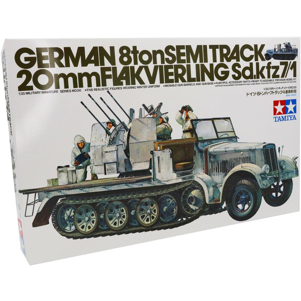 Tamiya German 8T Semi Track 20mm Flakvierling Sd.kfz 7/1 Model Kit Scale 1/35 T35050