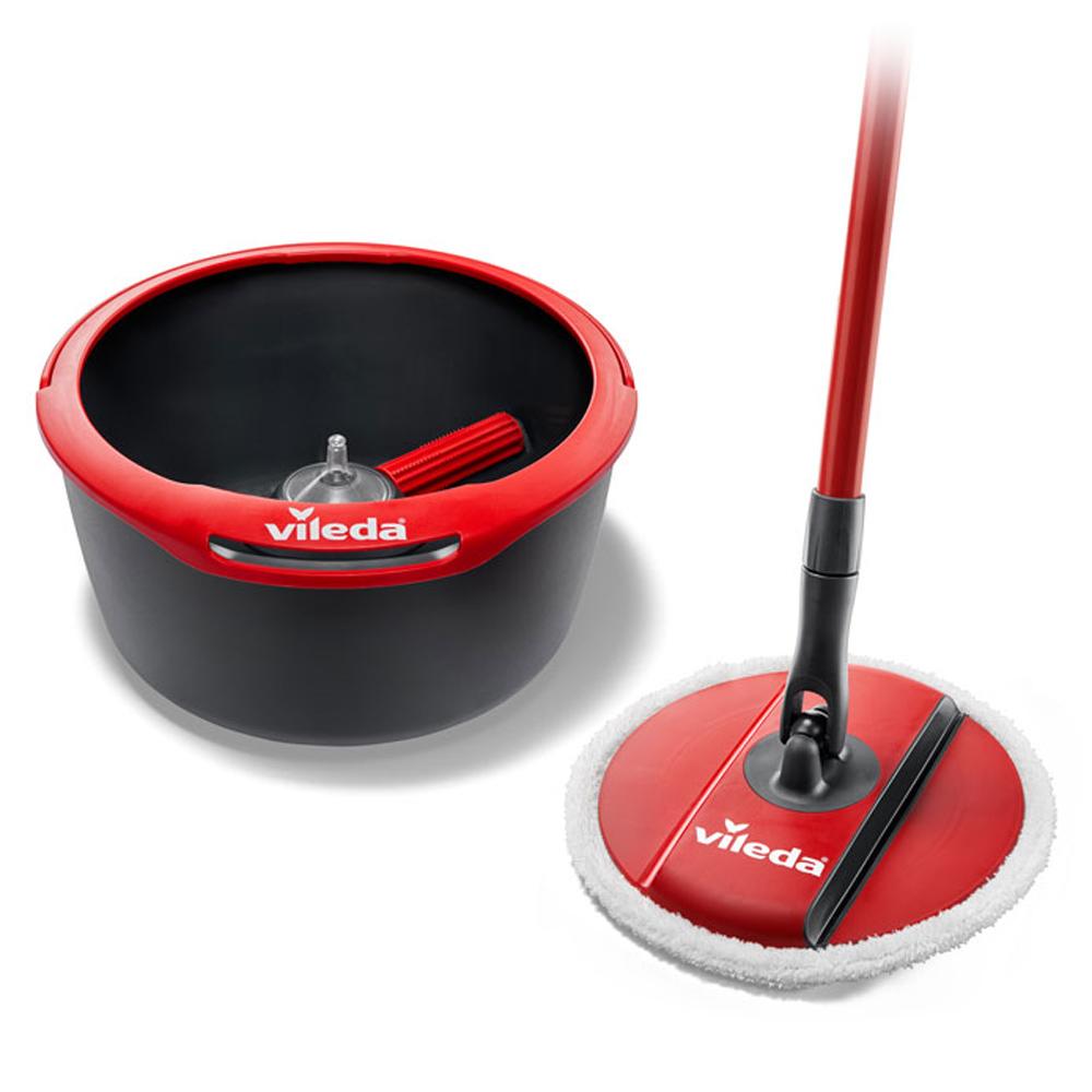  Vileda Turbo Microfibre Mop and Bucket Set with Extra 2-in-1  Refill : Health & Household
