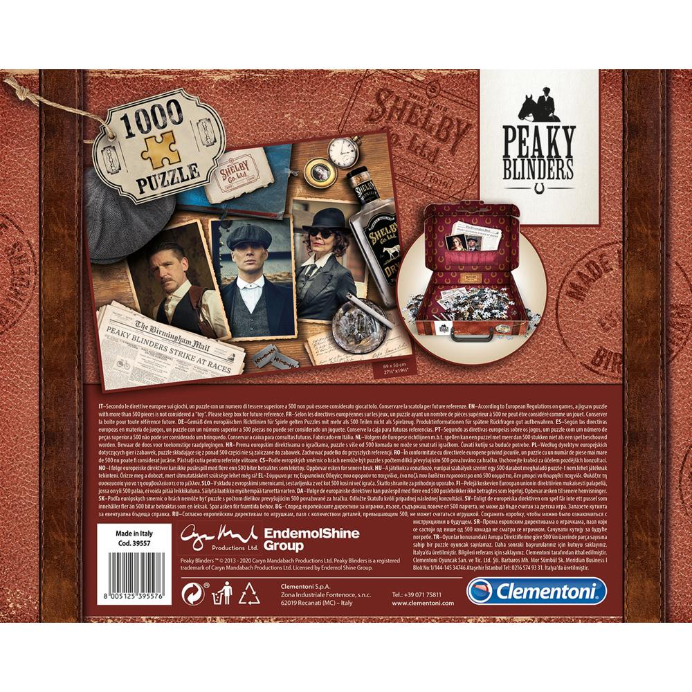 Clementoni Puzzle Peaky Blinders 1000 Pezzi | Collezione High Quality, Made In Italy, Dimensioni 69x50 Cm In Valigetta