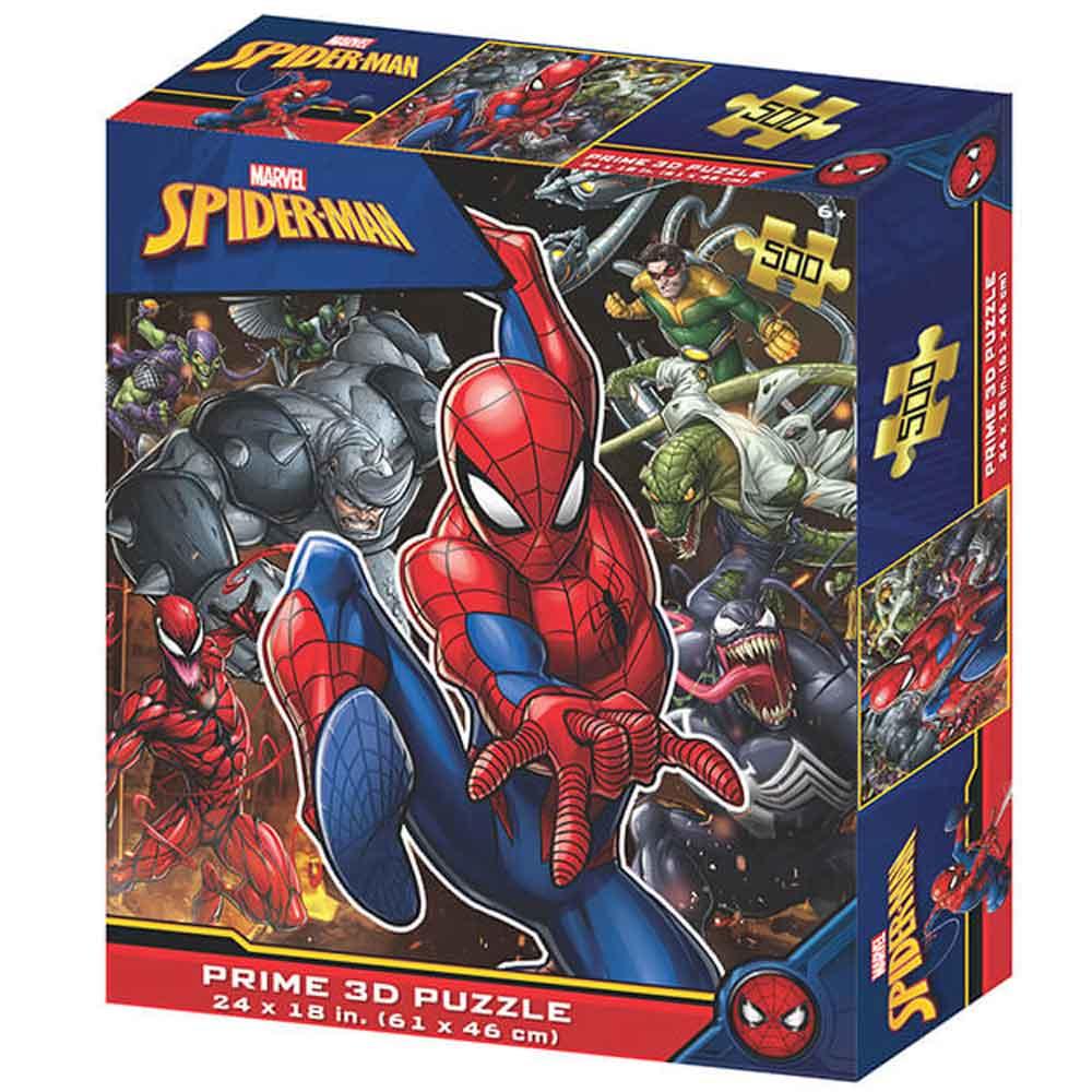 Prime 3D Marvel Spider Man Villains Ensemble 500 Piece Jigsaw Puzzle