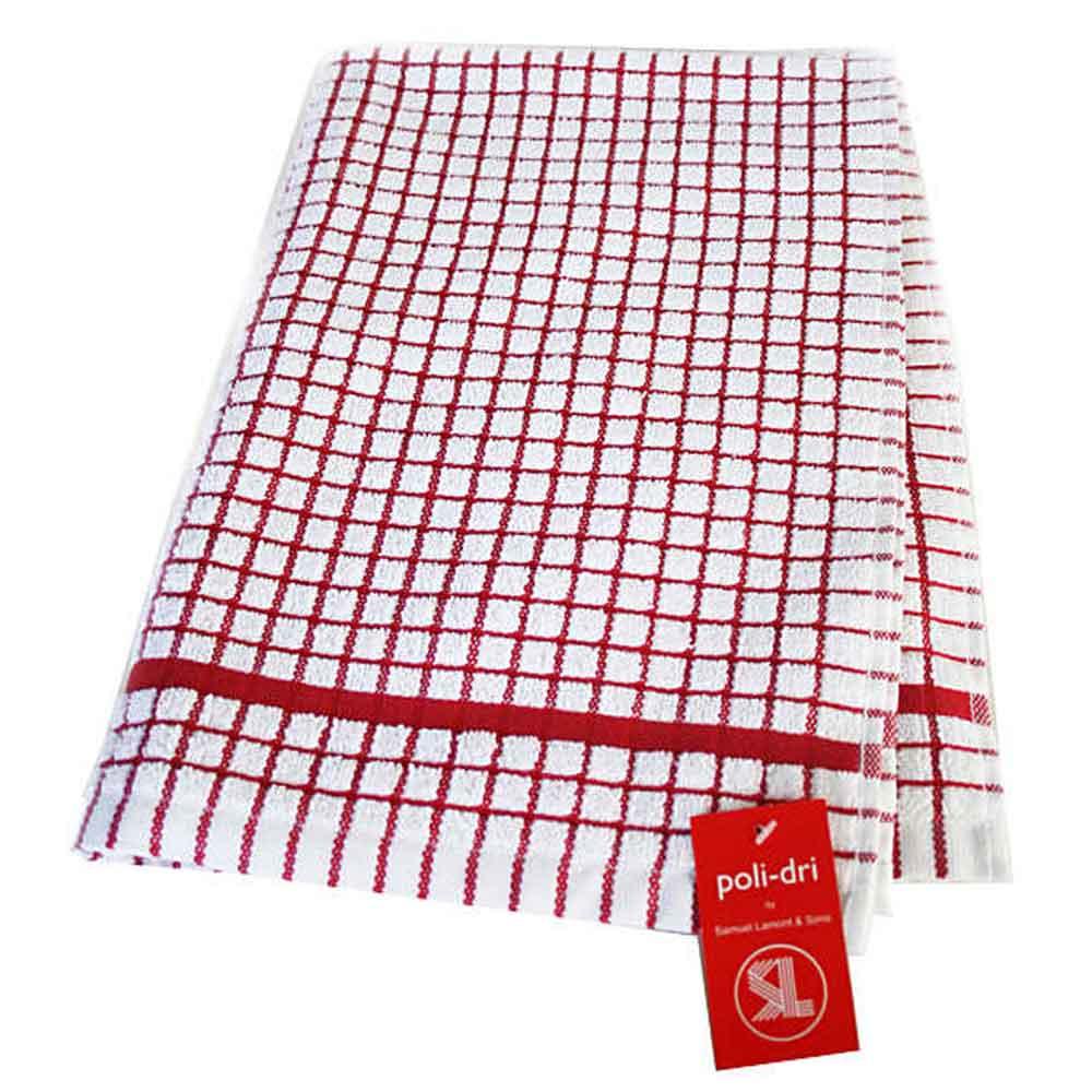 Samuel Lamont Poli-Dri Red Cotton Tea Towel 706-12RDC