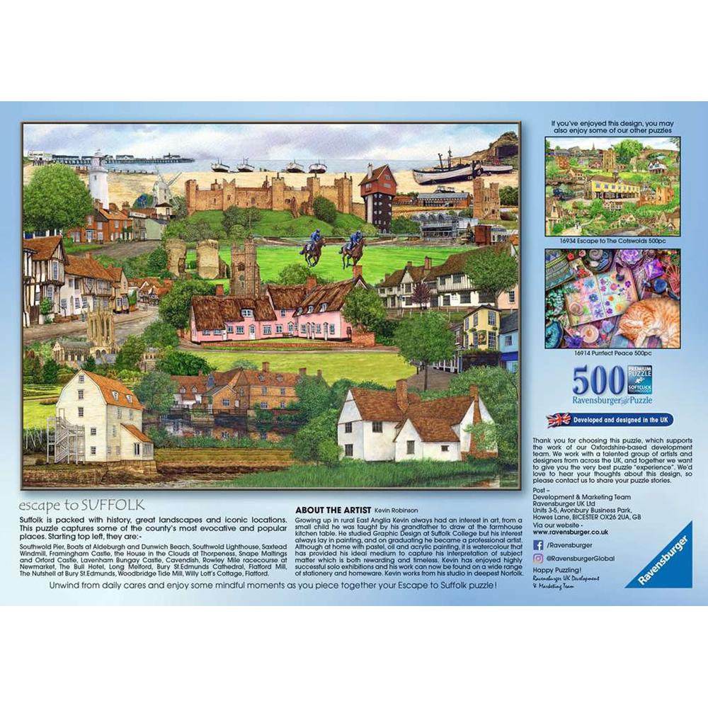 View 3 Ravensburger Escape to Suffolk 500 Piece Jigsaw Puzzle 17138
