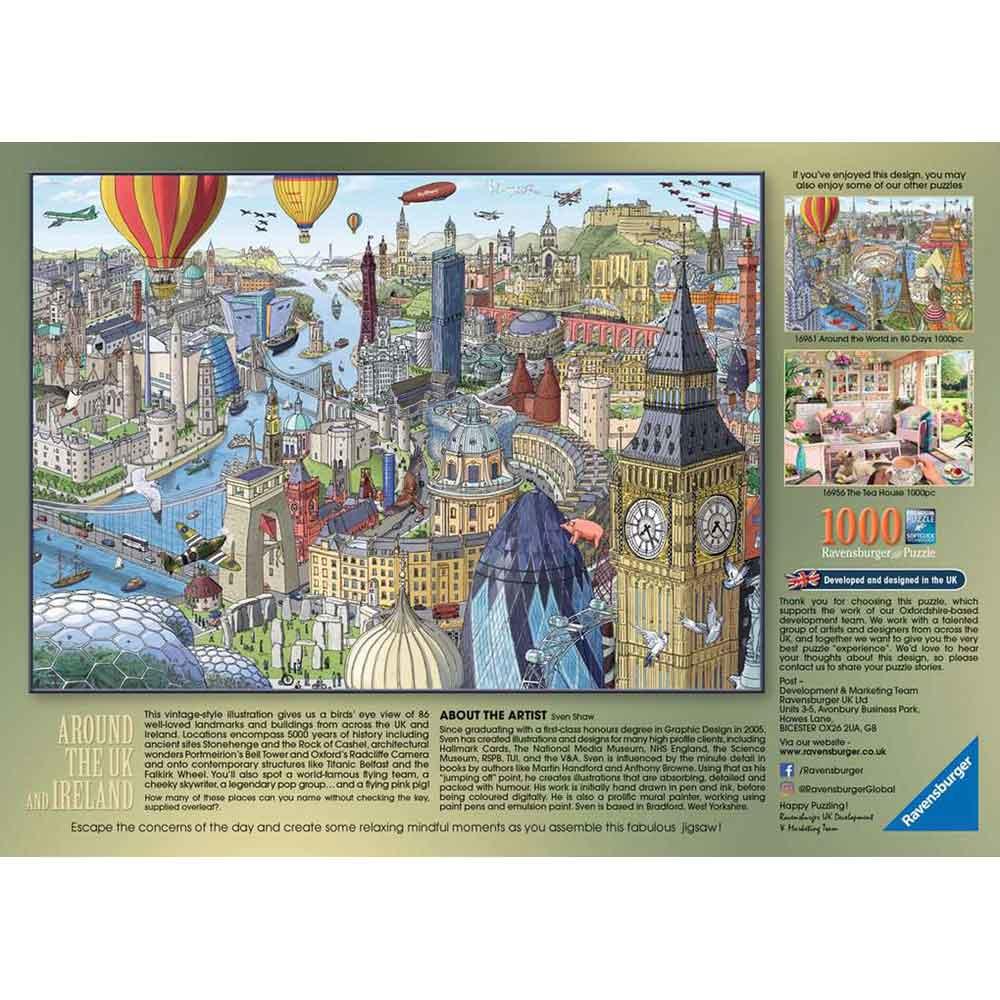 View 4 Ravensburger Around the UK & Ireland 1000 Piece Jigsaw Puzzle 17142