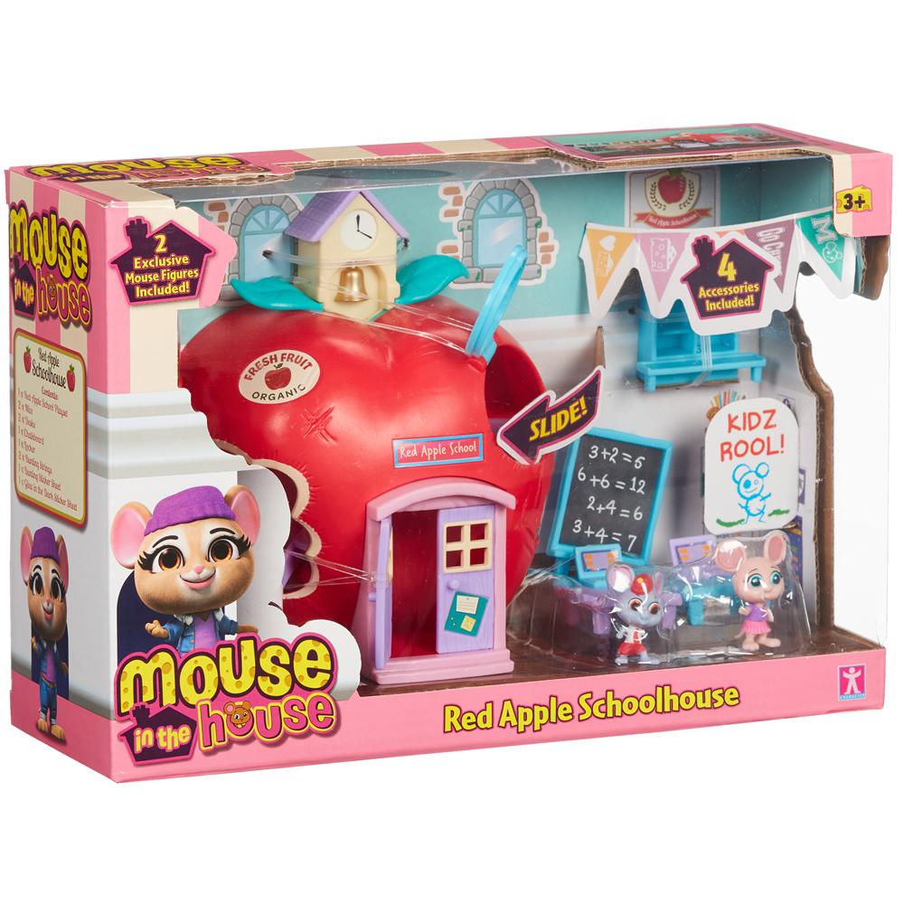 Mouse in The House Red Apple Schoolhouse Playset with Figures for Ages 3+ 07393