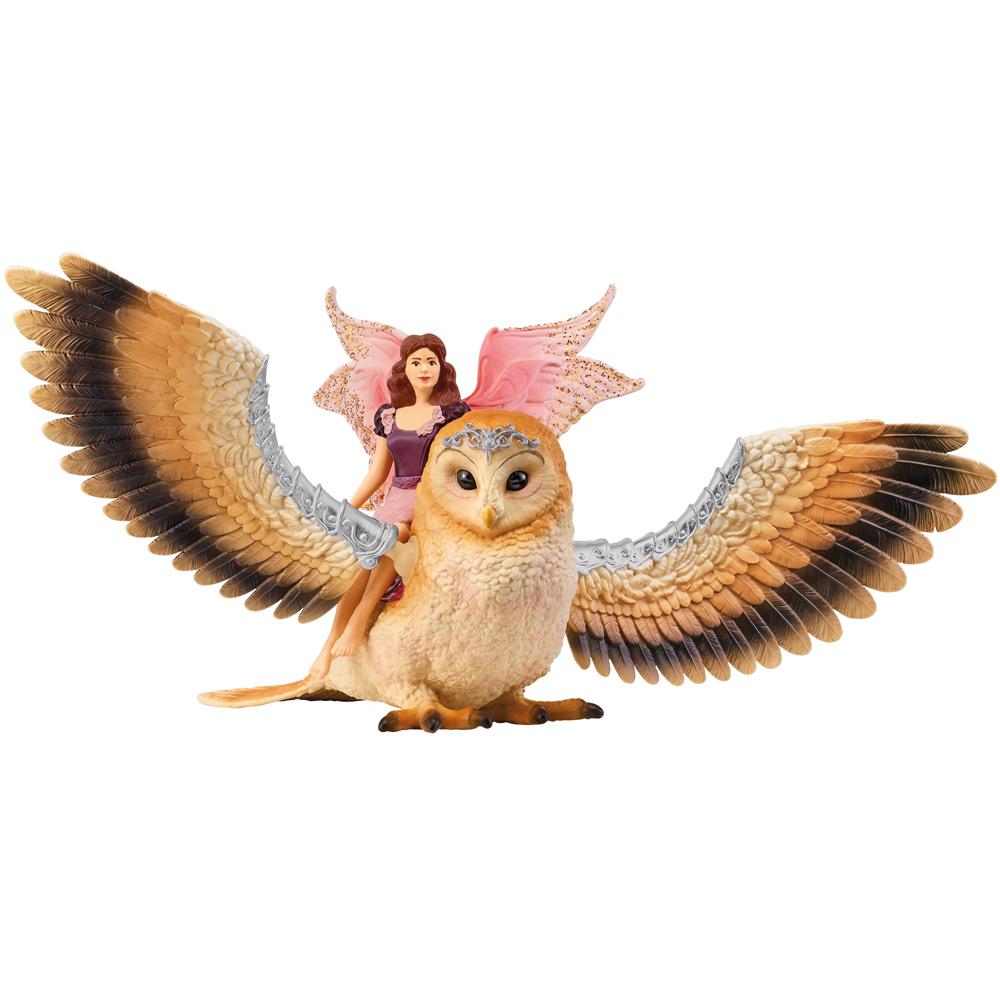 View 2 Schleich Bayala Fairy In Flight on Glam Owl Figure Set for Ages 5-12 70789