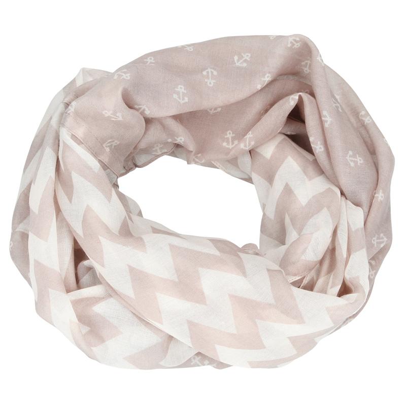 Depesche TOPModel Loopscarf, Silver with White Anchors 8792_A