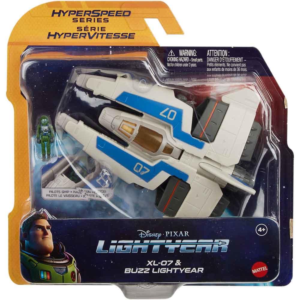 View 4 Disney Pixar Lightyear Hyperspeed Series XL 07 Space Ship Toy with Figure HHJ99