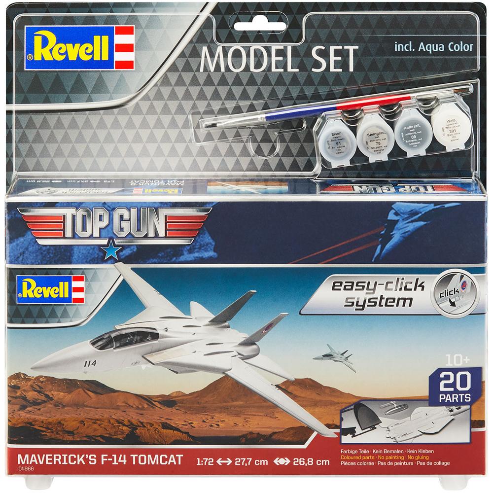 View 3 Revell Easy-Click Top Gun Maverick's F-14 Tomcat Aircraft Model SET Scale 1:72 64966