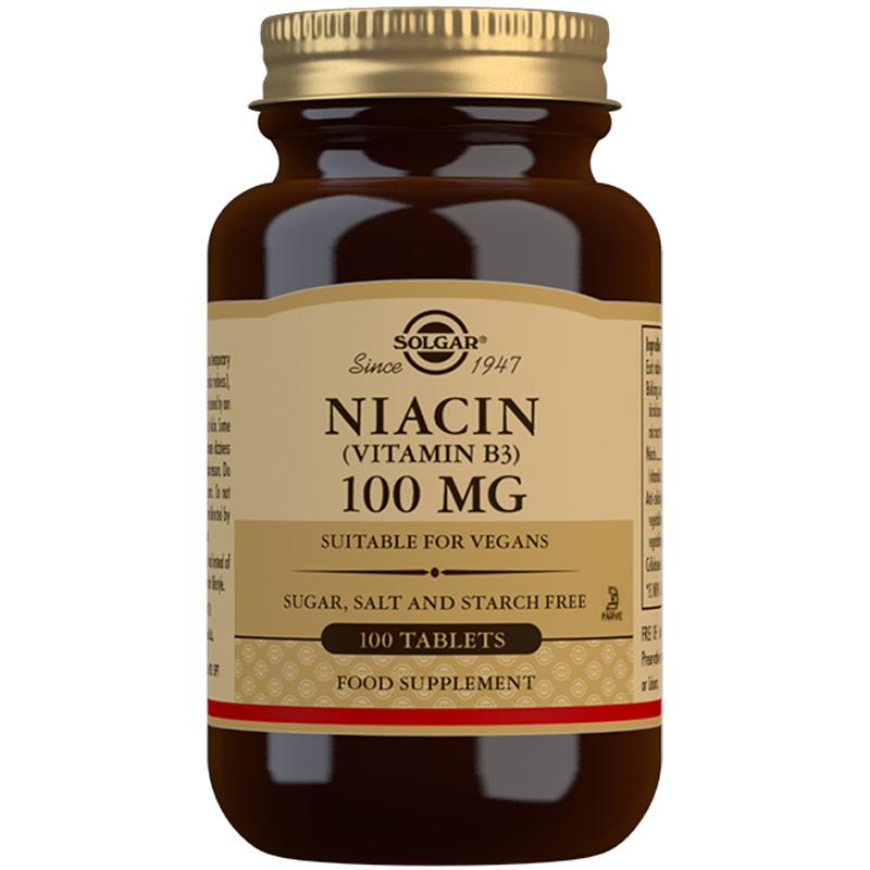 Solgar Niacin Vitamin B3 100mg 100 TABLETS Suitable for Vegans