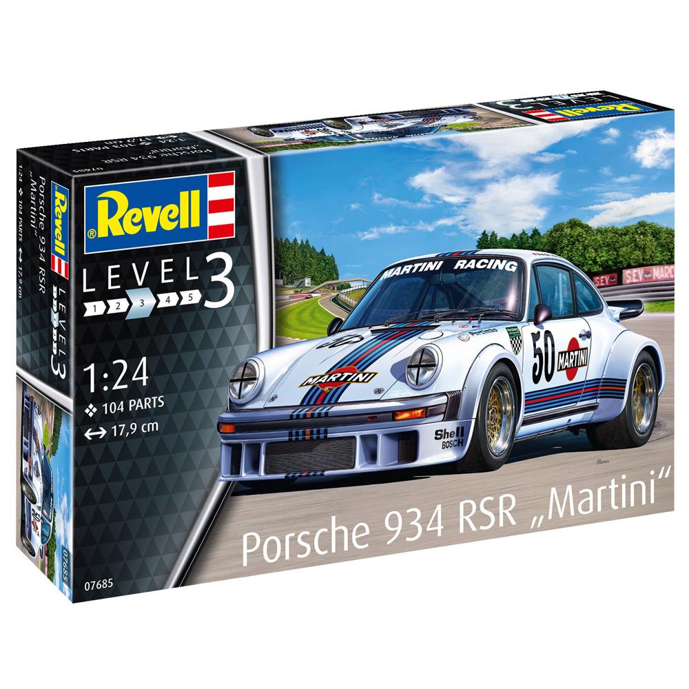 View 3 Revell Porsche 934 RSR Martini Race Car Model Kit Scale 1:24 07685