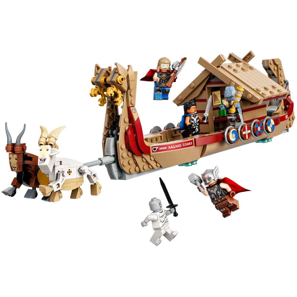 View 2 LEGO Marvel Thor Love and Thunder The Goat Boat Building Set 564 Piece 76208