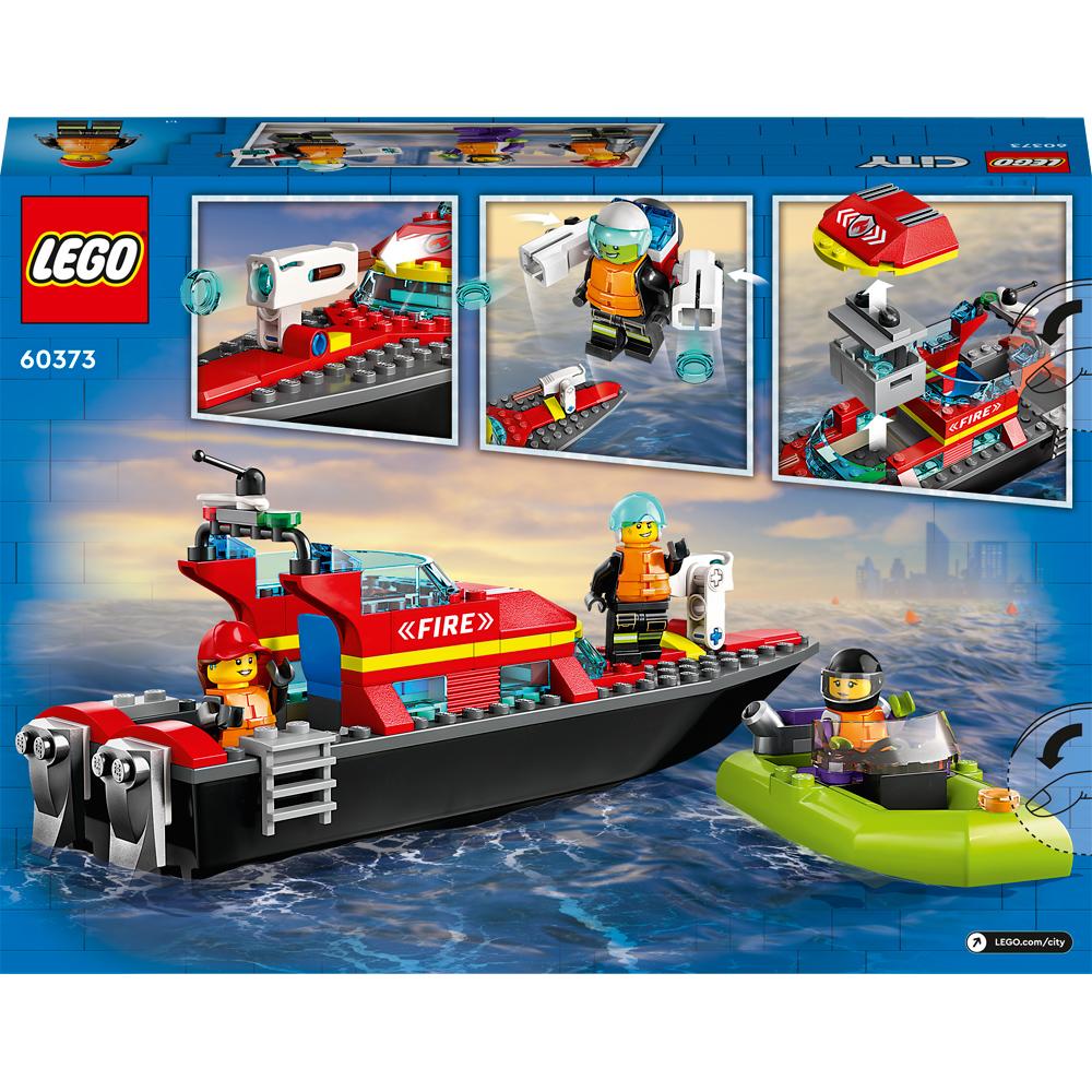 View 4 LEGO City Fire Rescue Boat Building Set Toy 144 Piece for Ages 5+ 60373
