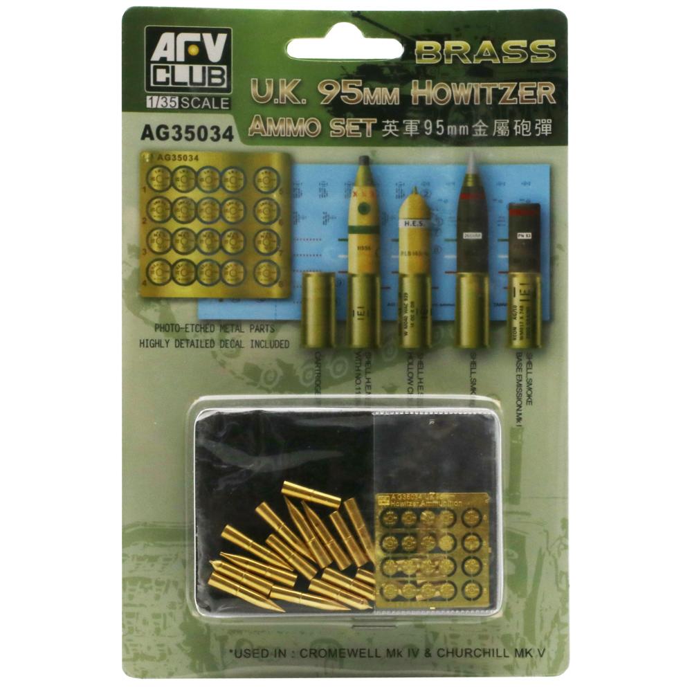 AFV Club UK 95mm Howitzer Ammo Set for 1:35 Scale Model Kits and Dioramas AG35034