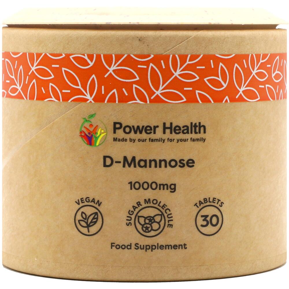 Power Health D-Mannose 1000mg 30 Tablets Vegan Food Supplement PHPPHDMAN30