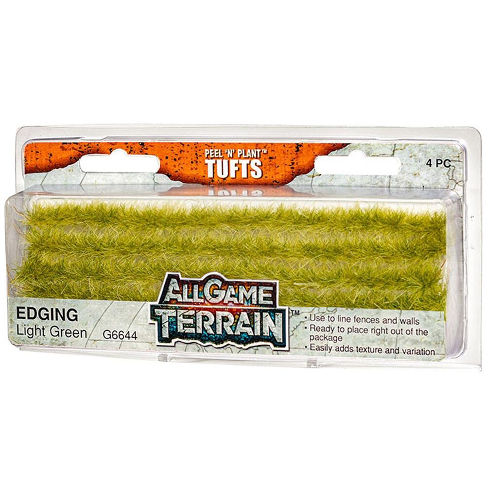 All Game Terrain Peel N Plant Edging Tufts Light Green Wargaming Scenery 4 Pieces G6644