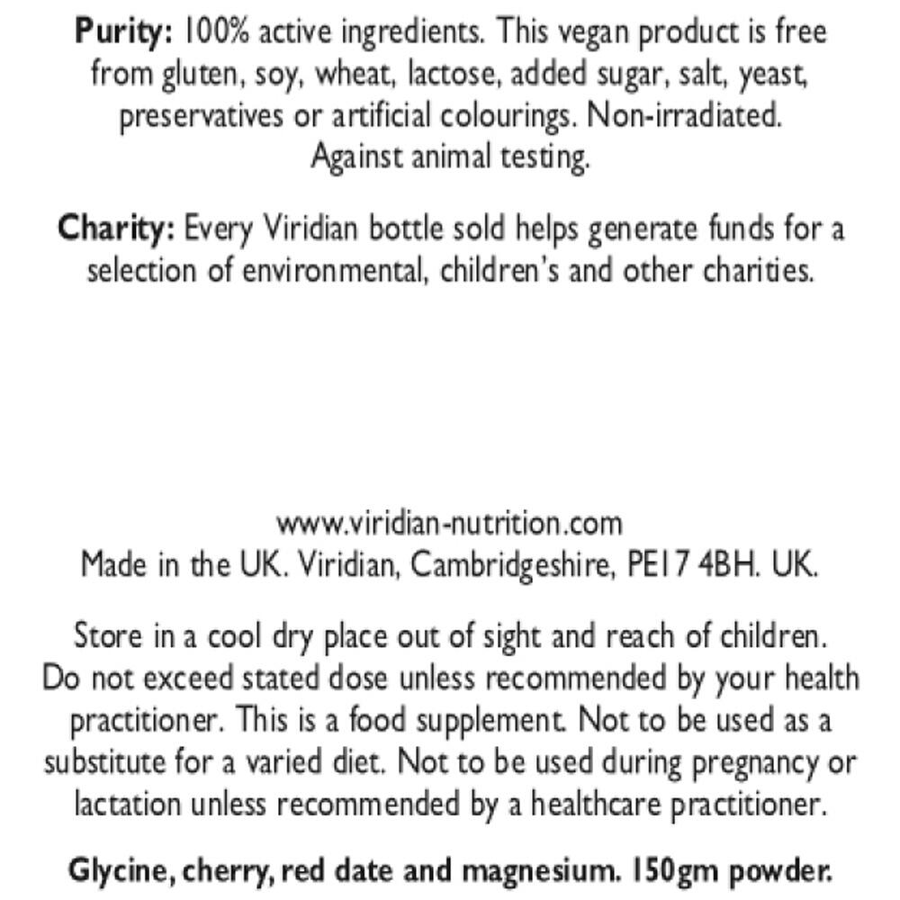 Viridian Cherry Night Powder 150g Vegan Gluten Yeast Lactose Free