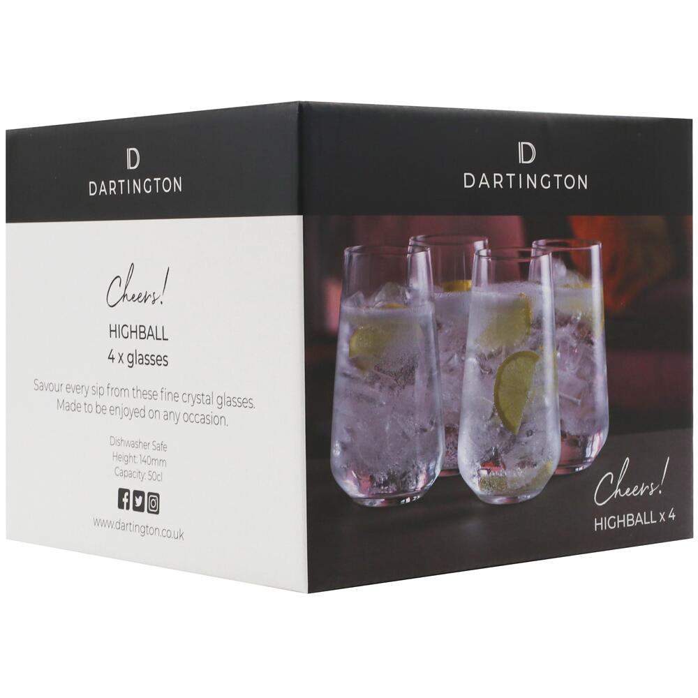 Dartington Crystal Cheers! Highball Glasses 500ml Set of 4 TU3286/12/4PK