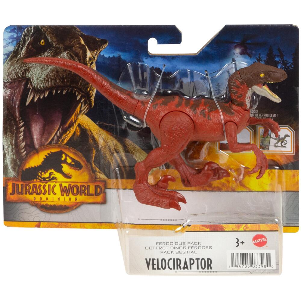 Jurassic World Dominion Ferocious Pack RED VELOCIRAPTOR Figure HDX31