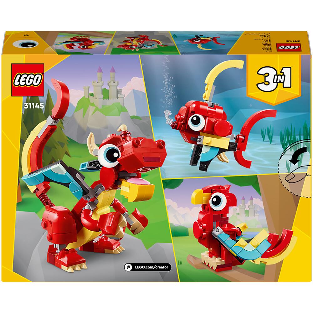 LEGO Creator 3 in 1 Red Dragon Building Set 31145