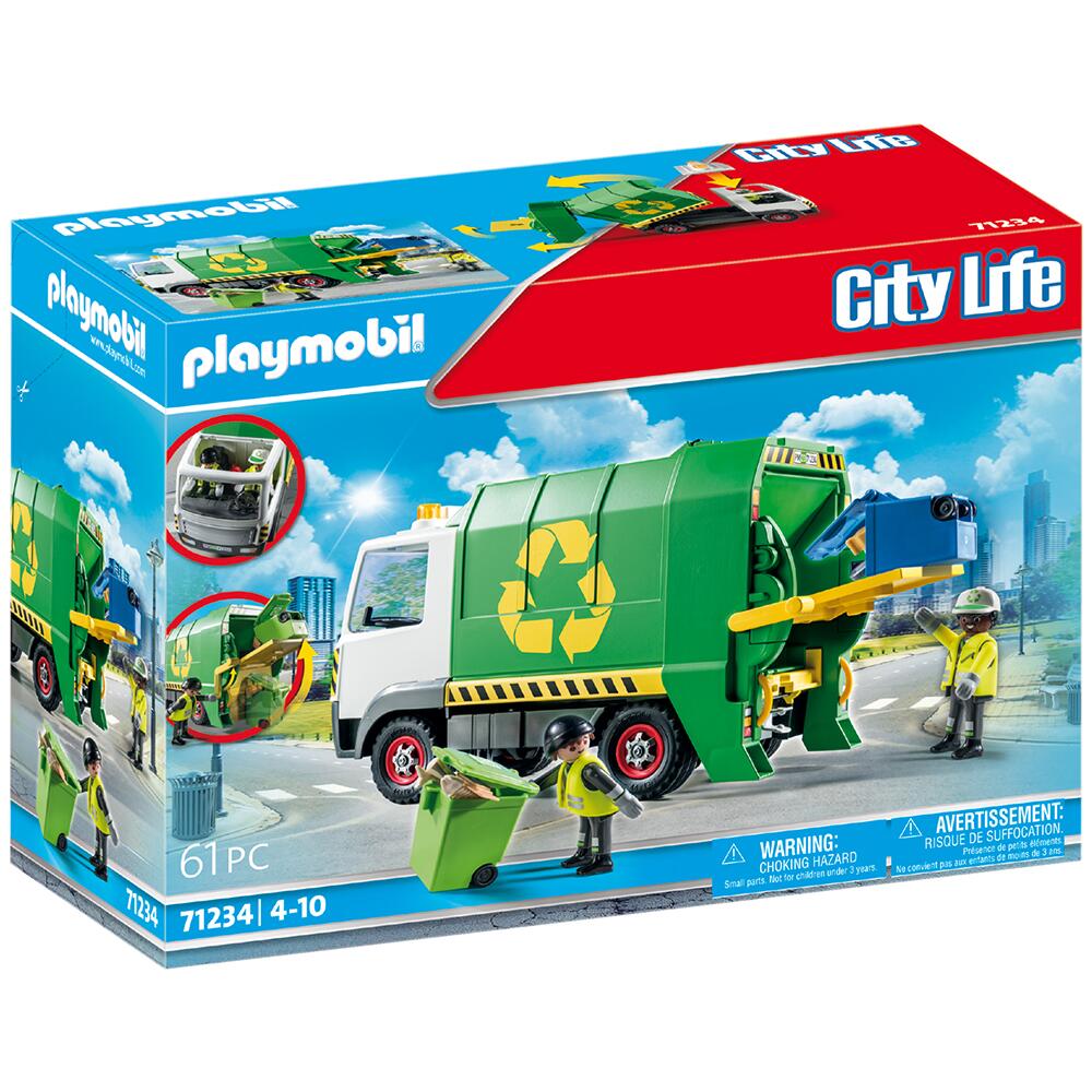 Playmobil City Life Recycling Truck Waste Collection Vehicle Playset 71234