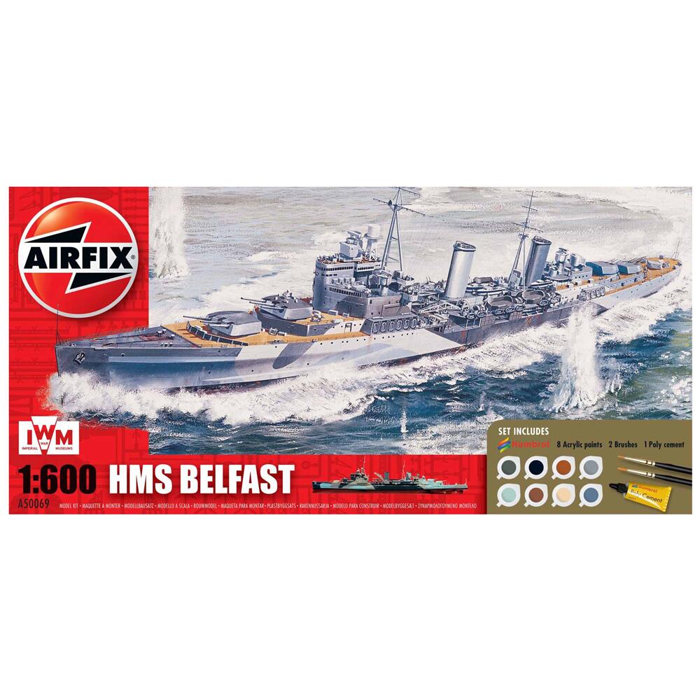 Airfix HMS Belfast Model Kit Gift Set Scale 1:600 AA50069