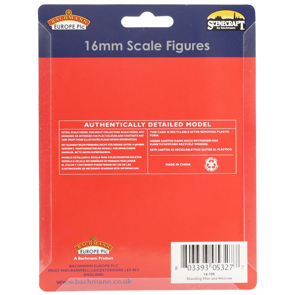 Scenecraft Standing Man & Woman Figures 16mm Narrow Gauge