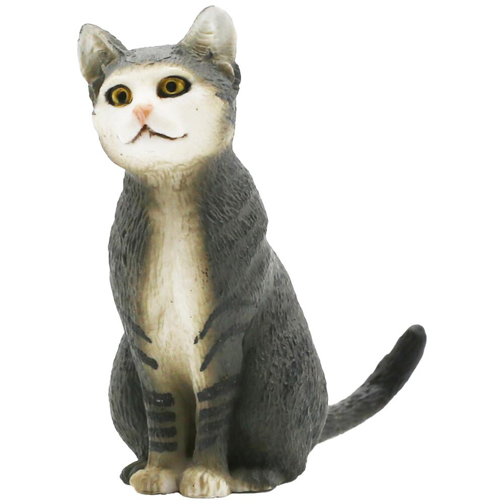 Schleich Farm Life Cat SITTING GREY/WHITE