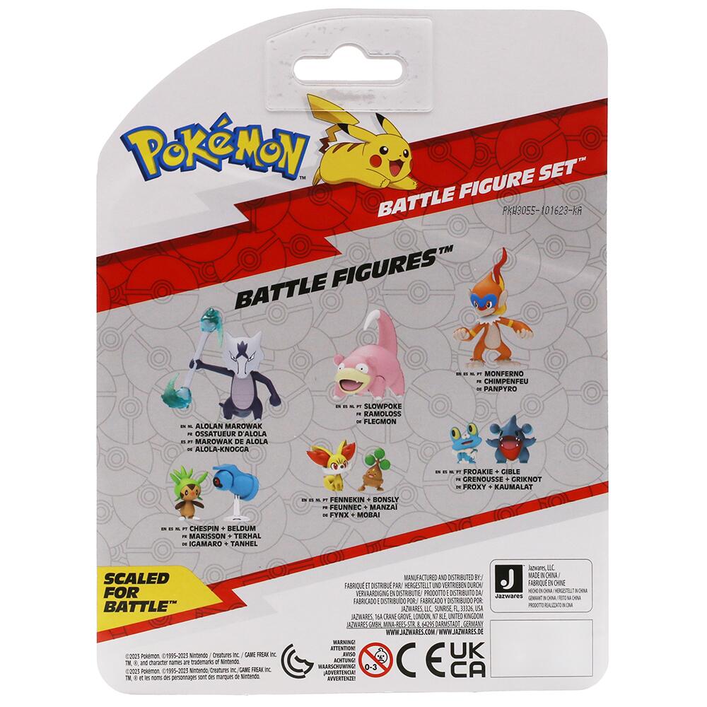 Pokemon Battle Figure Set SLOWPOKE LITWICK and PIKACHU 3 Pack