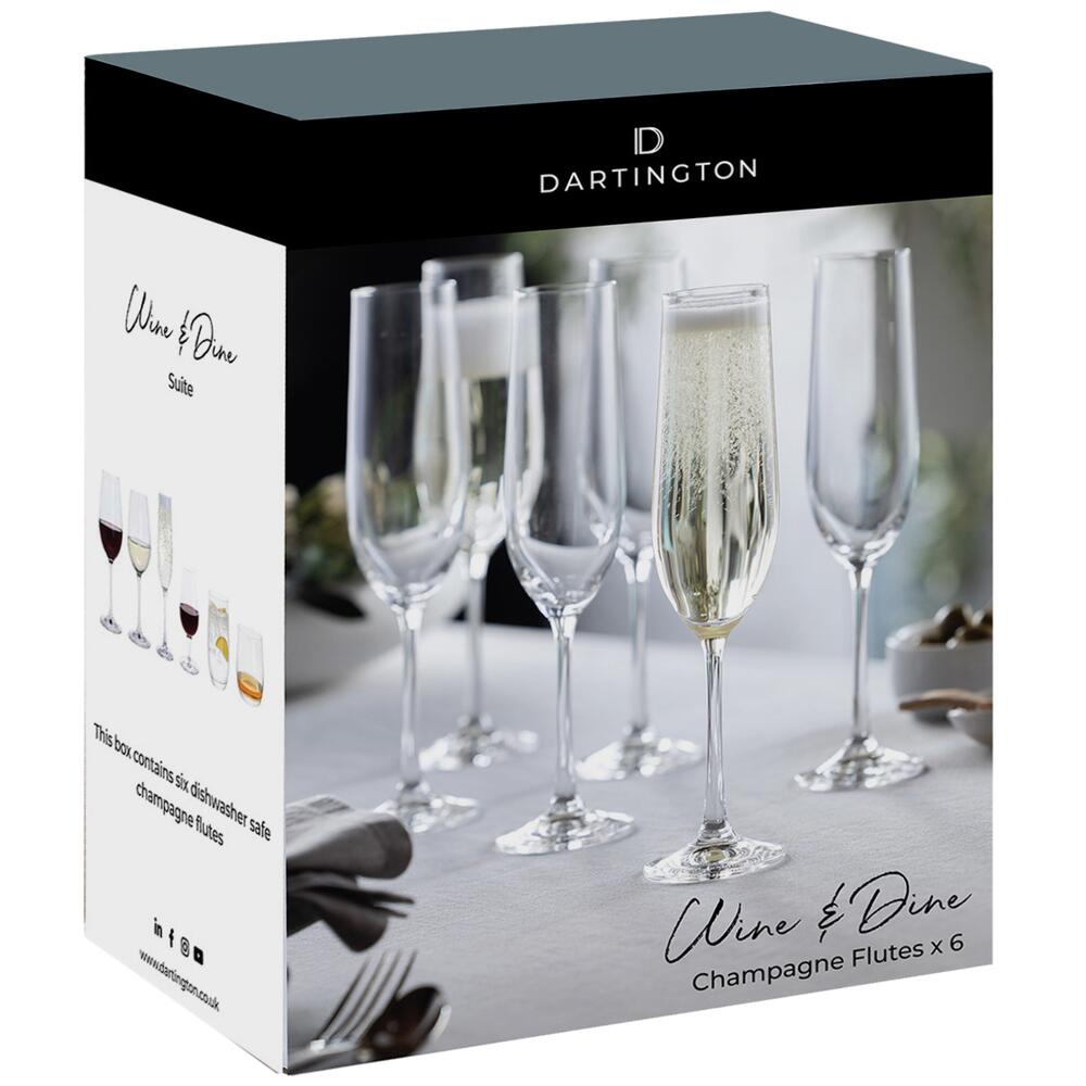 Dartington Wine & Dine Champagne Flute Glasses Set of 6 ST3592/4/6PK