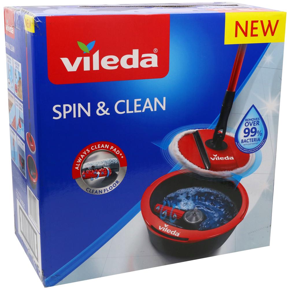 Vileda Mop and Bucket Set Spin & Clean System Easy & Fast Floor Cleaner  Compact