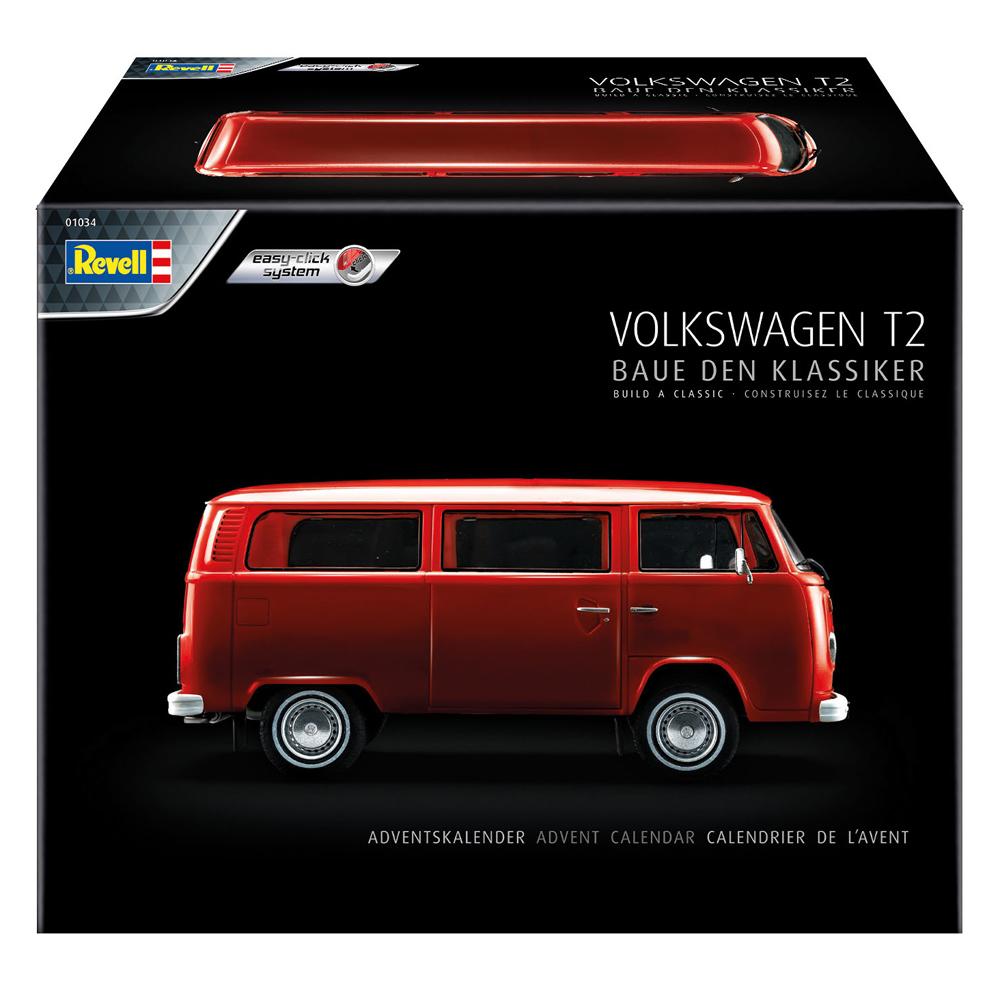 View 4 Revell Volkswagen T2 Bus Advent Calendar Model Kit Easy-Click System Scale 1/24 01034