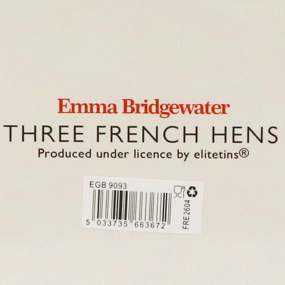 View 5 Emma Bridgewater Three French Hens Deep Rectangular Storage Tin FRE2604