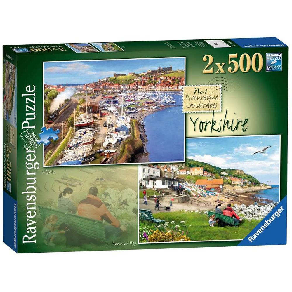 Ravensburger Picturesque Landscapes No.1 Yorkshire Whitby Runswick Bay 2x500 Piece Puzzles 14050