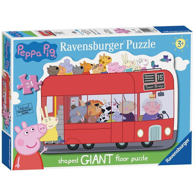 Ravensburger Peppa Pig Shaped London Bus 24 Piece Giant Floor Jigsaw Puzzle 05530