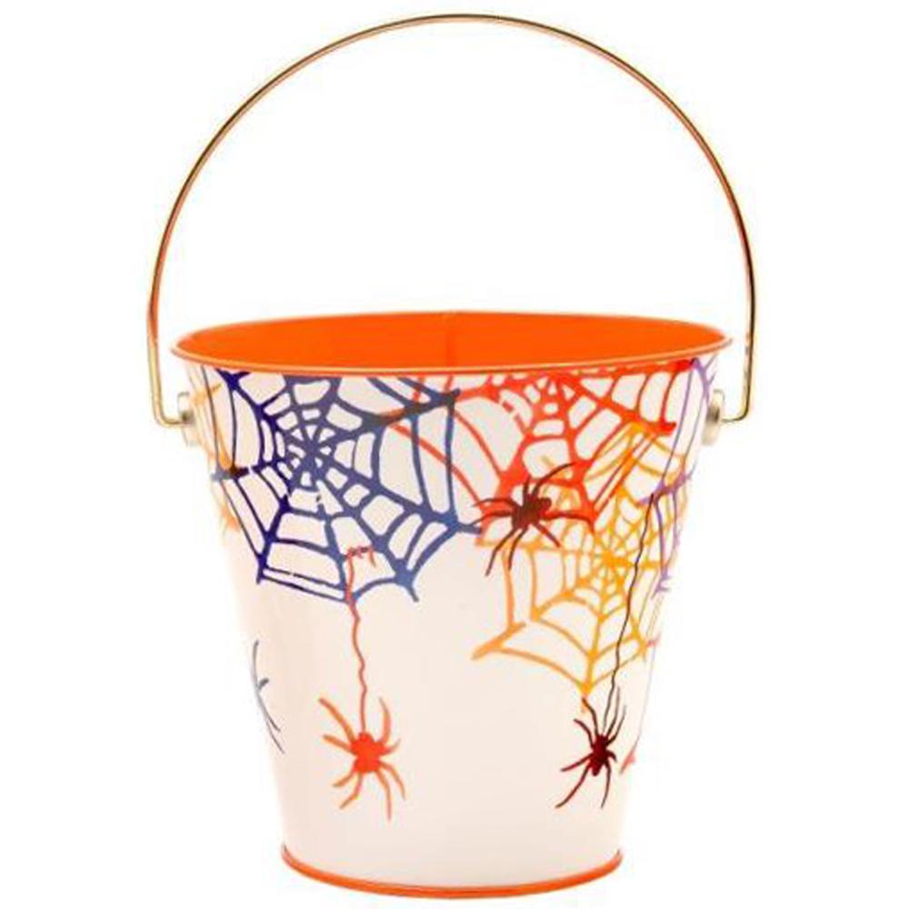 Emma Bridgewater Halloween Spider Webs Metal Treat Bucket with Handle HAL4192-WEBS