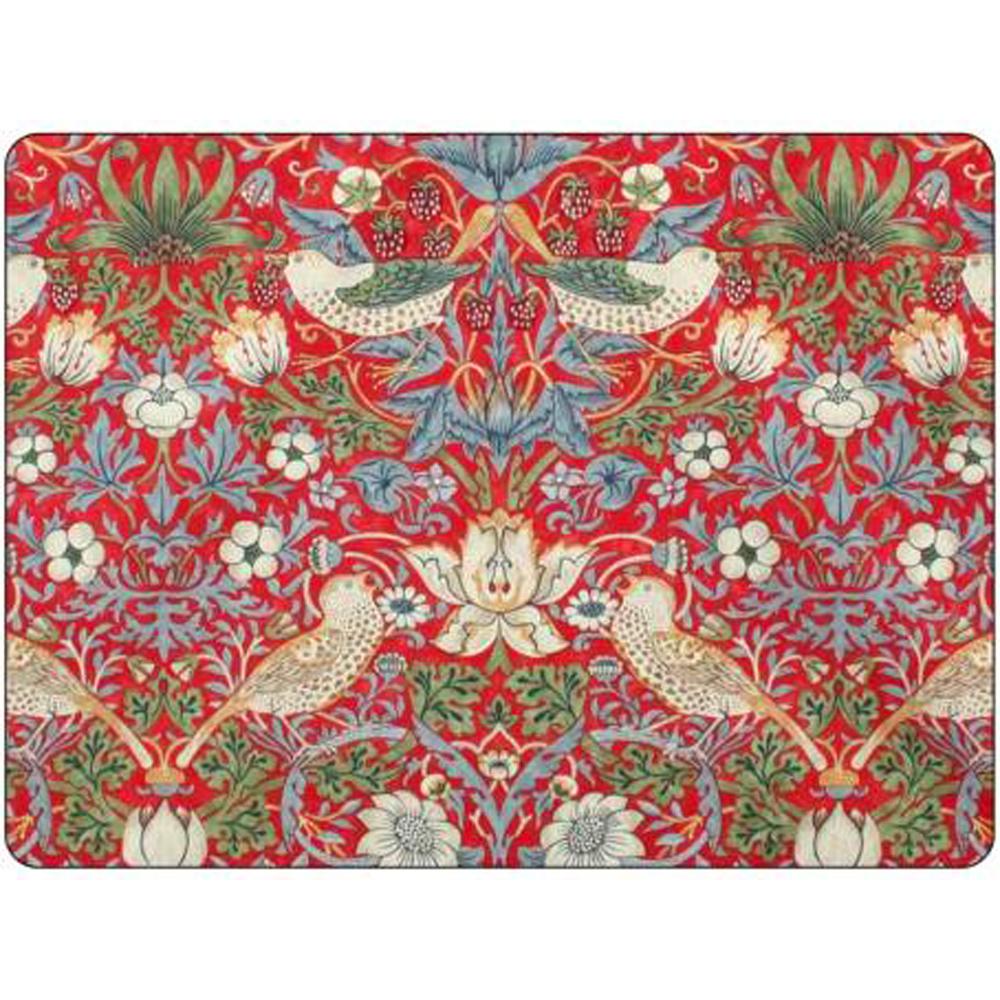 View 2 Morris & Co for Pimpernel Strawberry Thief Red PLACEMATS Set of 6 X0010568718V