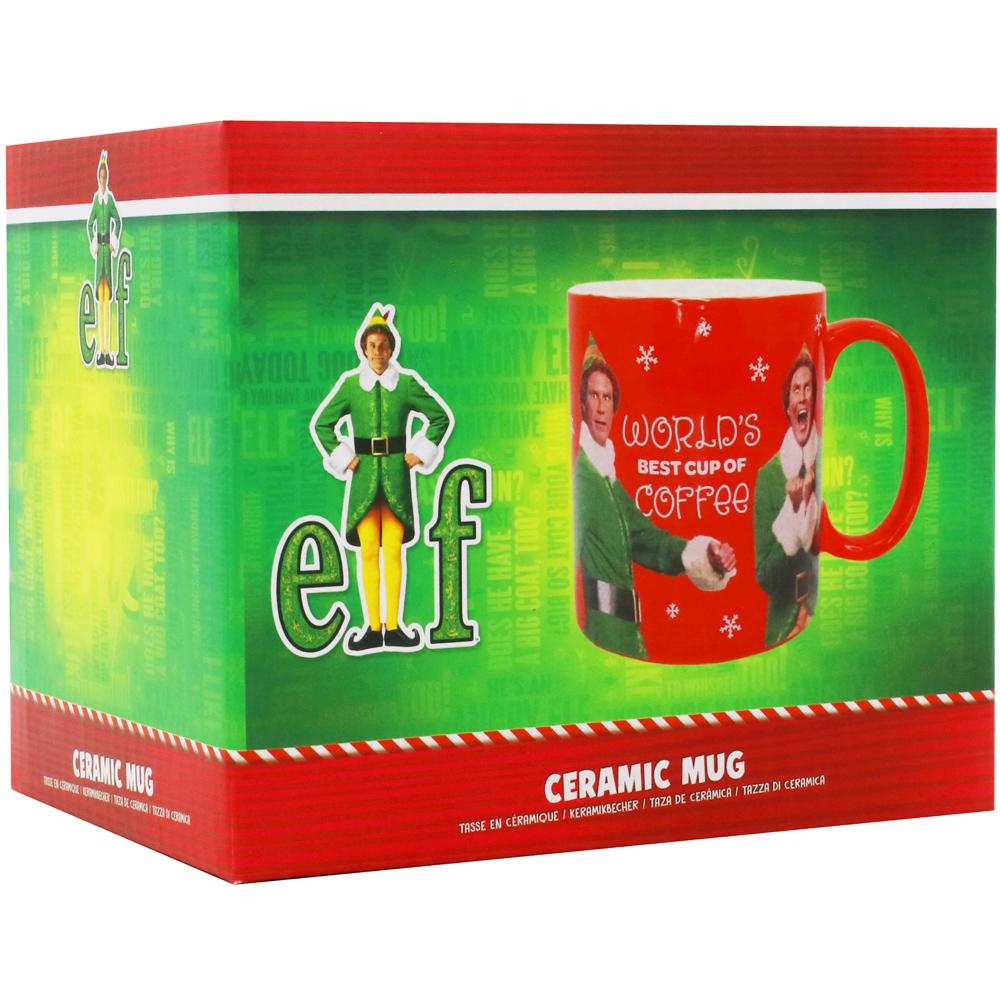 View 4 Elf Worlds Best Cup of Coffee 400ml Ceramic Mug Dishwasher Safe MUGBELF01LP