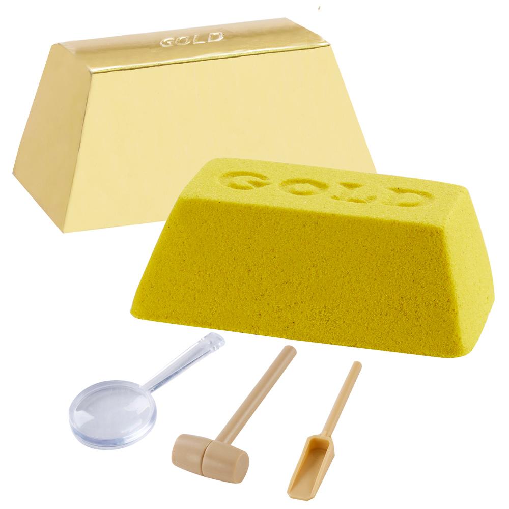Mine It Gold Block Excavation Toy with Precious Stone and Tools for Ages 5+ 0MI-ST14-GOLD