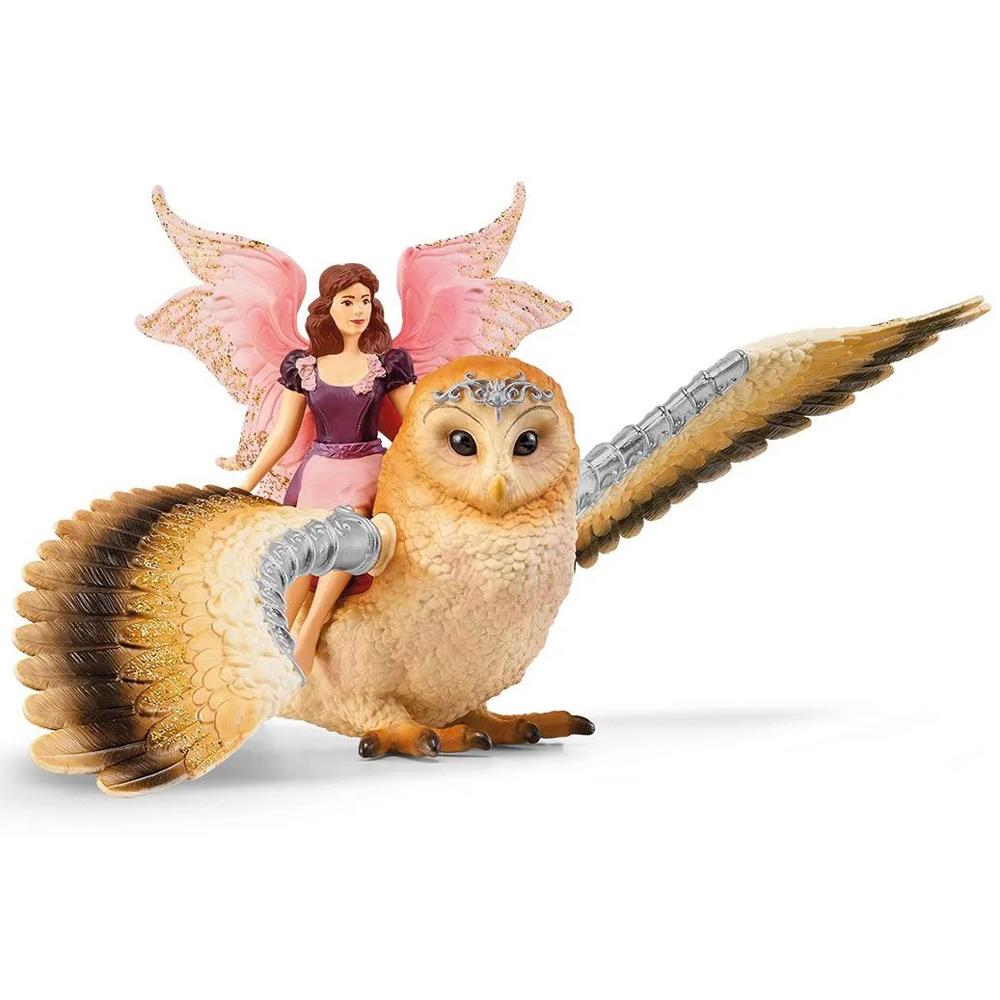 View 3 Schleich Bayala Fairy In Flight on Glam Owl Figure Set for Ages 5-12 70789