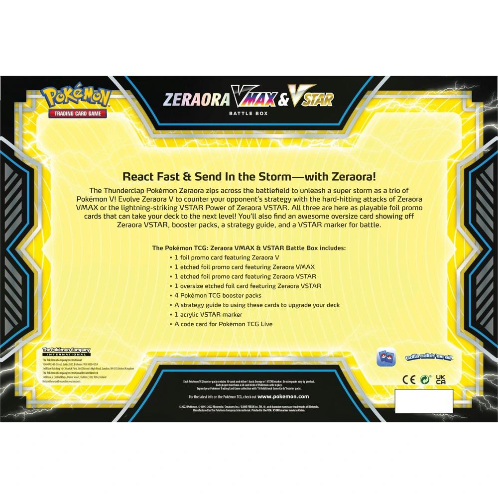 Pokémon Trading Card Game ZERAORA VMAX and VSTAR Battle Box with 4