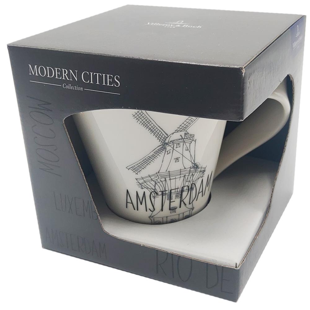 View 2 Villeroy & Boch Modern Cities Collection AMSTERDAM 310ml Porcelain Mug BOXED 10-1628-5104